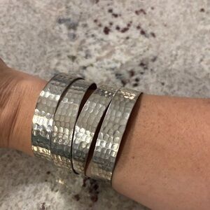 Silver Hammered Cuff Bracelet